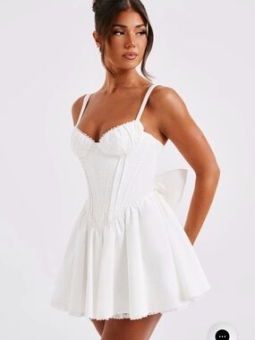 Babyboo Josie White Corset Babydoll Dress with Bow